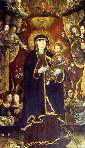 Krzysztof Aleksander Boguszewski Virgin Mary on the dragon surrounded by angels.